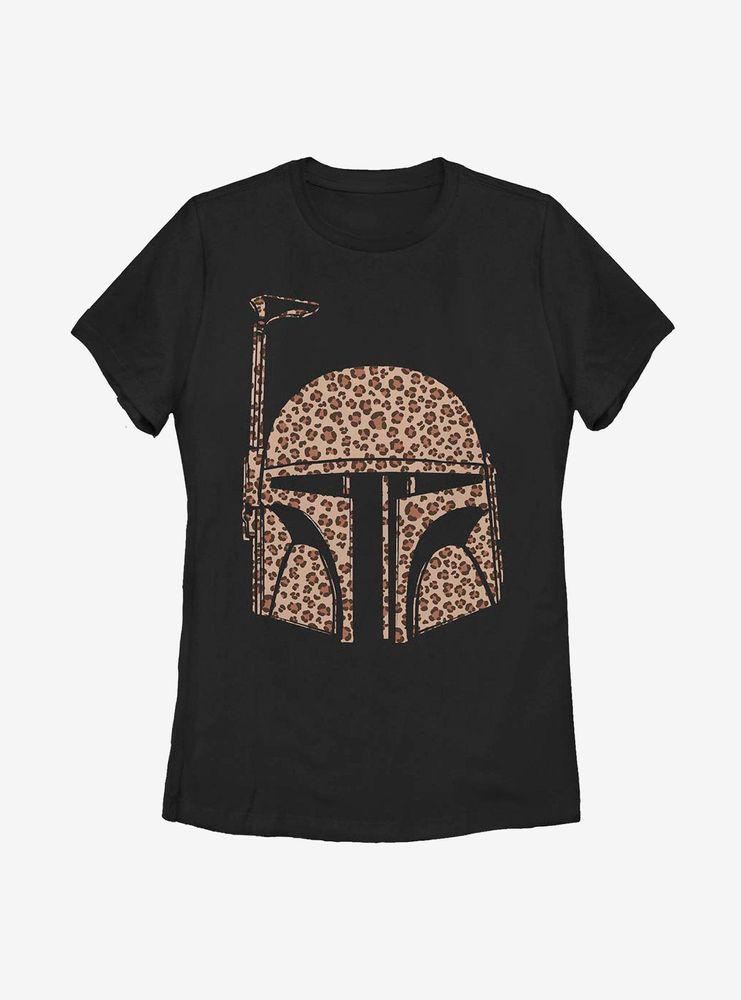 Star Wars Boba Fett Helmet Cheetah Womens T-Shirt