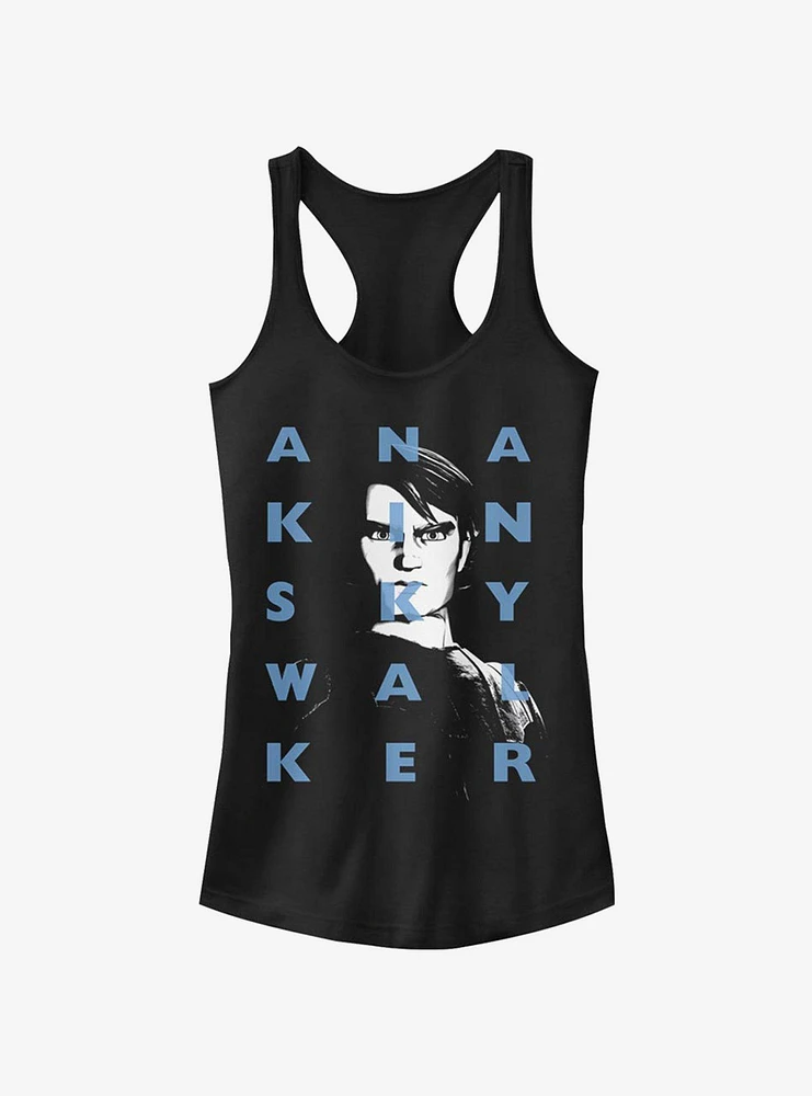 Star Wars The Clone Anakin Text Girls Tank