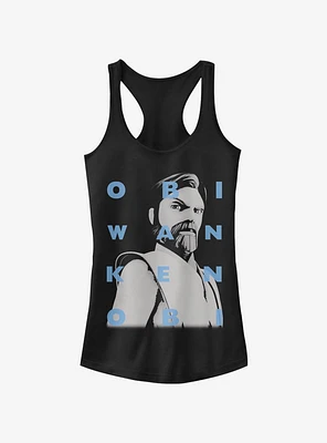 Star Wars The Clone Obi-Wan Text Girls Tank Top