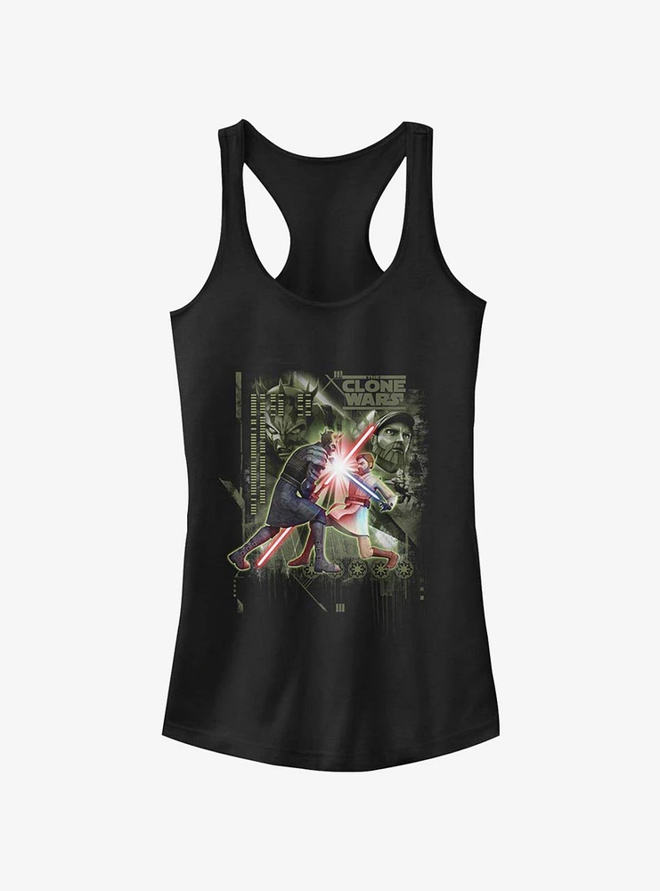 Star Wars The Clone Saber Duel Girls Tank Top