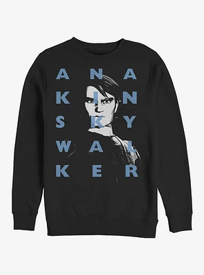 Star Wars The Clone Anakin Text Crew Sweatshirt