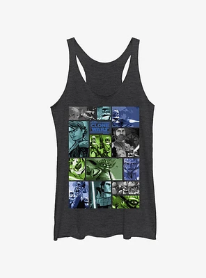 Star Wars The Clone Story Squares Girls Tank Top