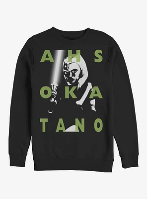 Star Wars The Clone Ahsoka Text Crew Sweatshirt