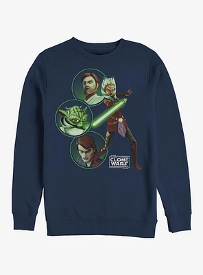 Star Wars The Clone Light Side Group Crew Sweatshirt