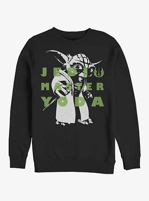 Star Wars The Clone Yoda Text Crew Sweatshirt