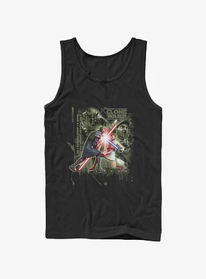 Star Wars The Clone Saber Duel Tank Top