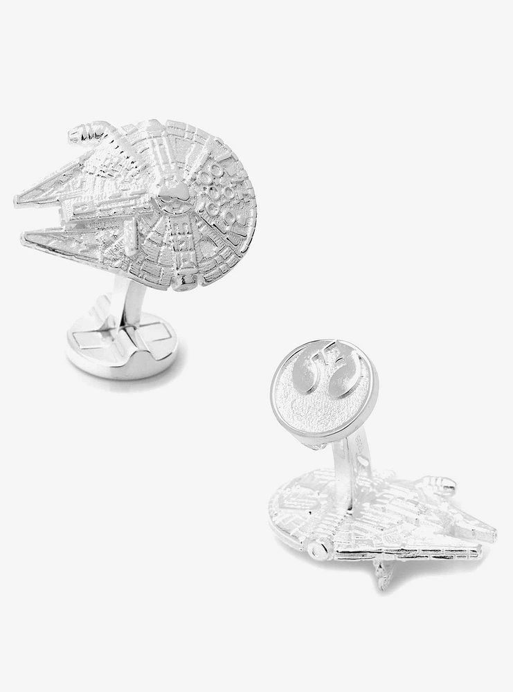 Star Wars Sterling Silver 3D Millennium Falcon Cufflinks