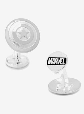 Marvel Captain America Sterling Silver 3D Captain America Shield Cufflinks