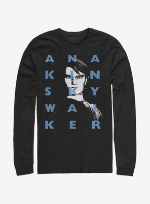 Star Wars: The Clone Wars Anakin Text Long-Sleeve T-Shirt