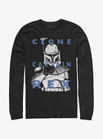 Star Wars: The Clone Wars Captain Rex Text Long-Sleeve T-Shirt