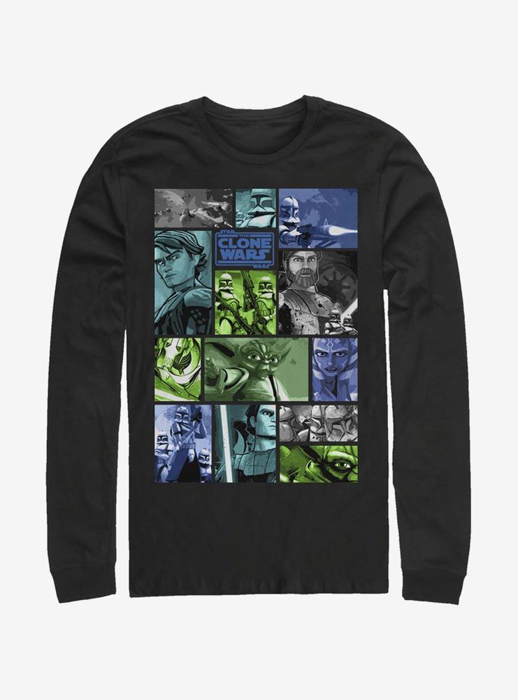 Star Wars: The Clone Wars Story Squares Long-Sleeve T-Shirt