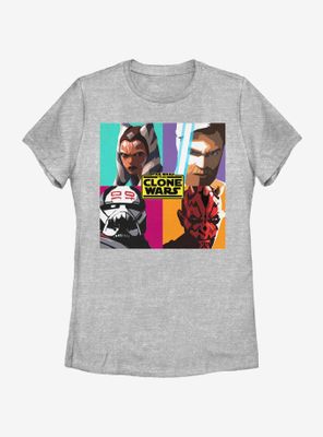 Star Wars: The Clone Wars Ahsoka Heroes Pop Art Womens T-Shirt