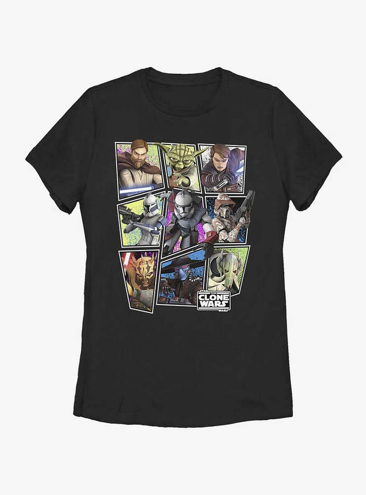 Star Wars: The Clone Wars Scattered Group Womens T-Shirt