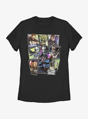 Star Wars: The Clone Wars Scattered Group Womens T-Shirt