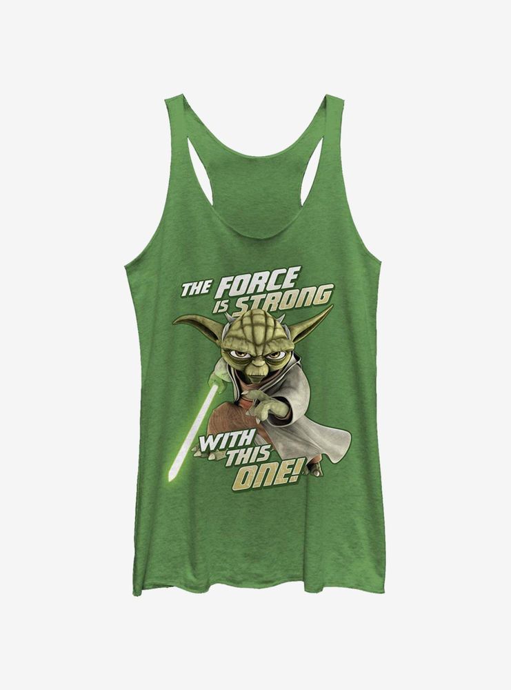 Star Wars: The Clone Wars Yoda Jedi Strong Womens Tank Top