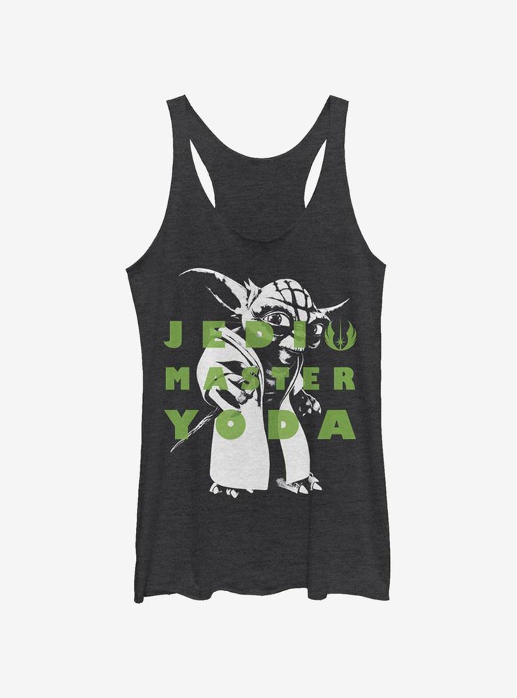 Star Wars: The Clone Wars Yoda Text Womens Tank Top