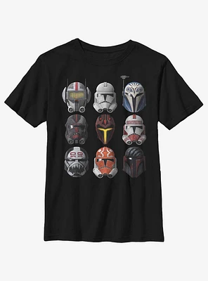 Star Wars: The Clone Wars Helmets Youth T-Shirt
