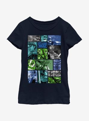 Star Wars: The Clone Wars Story Squares Youth Girls T-Shirt