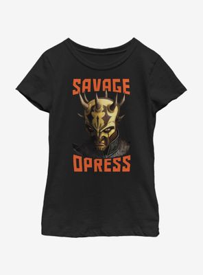 Star Wars: The Clone Wars Savage Opress Face Youth Girls T-Shirt