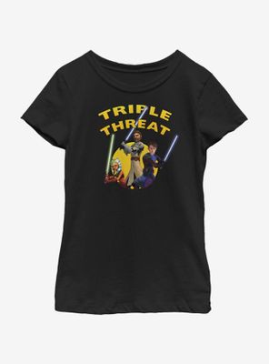 Star Wars: The Clone Wars Ahsoka Light Side Triple Threat Youth Girls T-Shirt