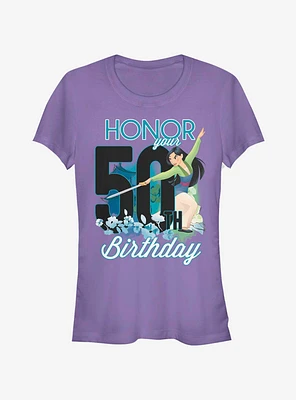 Disney Aladdin Mulan Fifty Birthday Girls T-Shirt