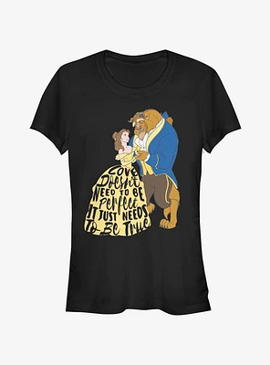 Disney Beauty and The Beast Colorful Love Girls T-Shirt