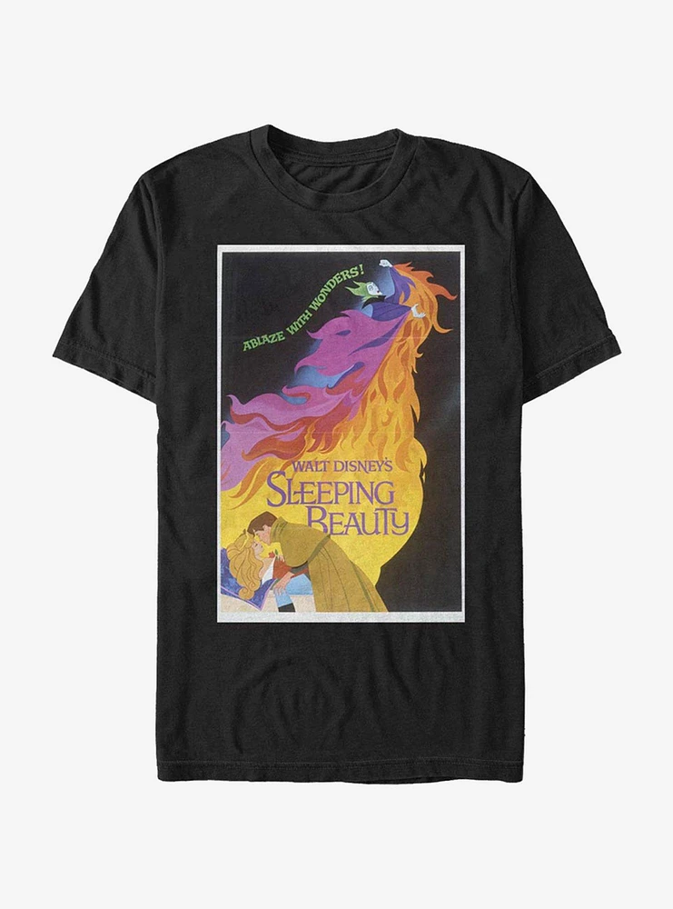 Disney Sleeping Beauty Aurora, Phillip & Maleficent Dark Poster T-Shirt