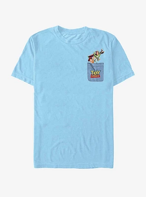 Disney Pixar Toy Story Buzz Woody Faux Pocket T-Shirt