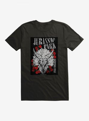 Jurassic Park Dino And Roses T-Shirt