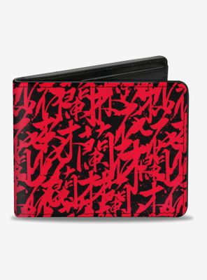 Disney Mulan Black and Red Bifold Wallet