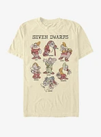 Disney Snow White Dwarf Grid T-Shirt