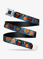 Disney Pixar Onward Barleys Vest 8 Patches Denim Multi Color Youth Seatbelt Belt
