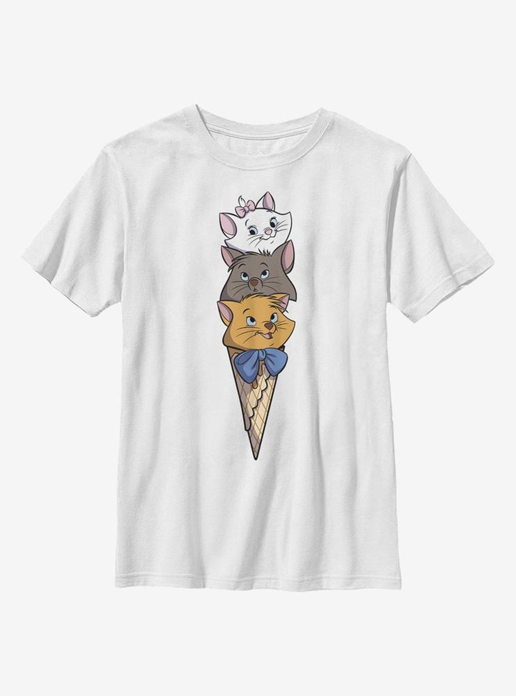 Disney Aristocats Kitten Ice Cream Stack Youth T-Shirt