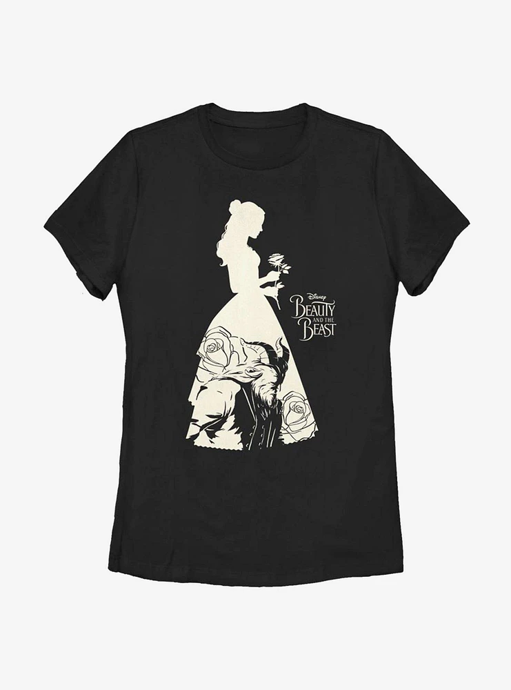 Disney Beauty And The Beast Belle Silhouette Womens T-Shirt