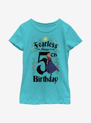 Disney Frozen Anna Birthday 5 Youth Girls T-Shirt