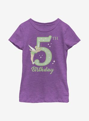 Disney Peter Pan Tinker Bell Fifth Birthday Youth Girls T-Shirt