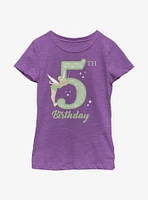 Disney Peter Pan Tinker Bell Fifth Birthday Youth Girls T-Shirt