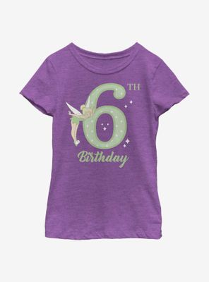 Disney Peter Pan Tink Sixth Birthday Youth Girls T-Shirt