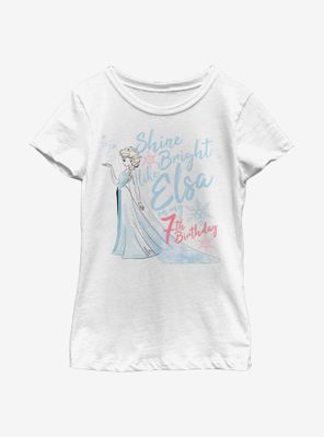 Disney Frozen Birthday Queen Seven Youth Girls T-Shirt