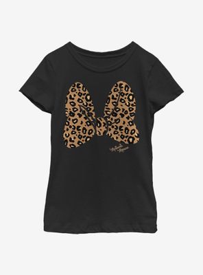 Disney Minnie Mouse Animal Print Bow Youth Girls T-Shirt