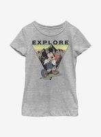 Disney Mickey Mouse Explore Travel Youth Girls T-Shirt