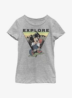 Disney Mickey Mouse Explore Travel Youth Girls T-Shirt