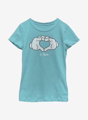 Disney Mickey Mouse Glove Heart Youth Girls T-Shirt