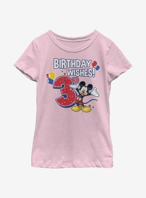 Disney Mickey Mouse Birthday 3 Youth Girls T-Shirt