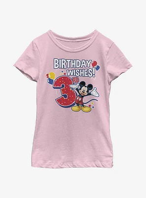 Disney Mickey Mouse Birthday 3 Youth Girls T-Shirt