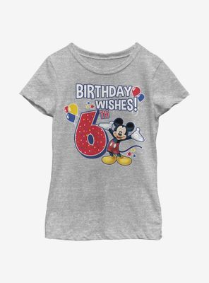 Disney Mickey Mouse Birthday 6 Youth Girls T-Shirt