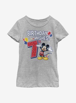 Disney Mickey Mouse Birthday 7 Youth Girls T-Shirt