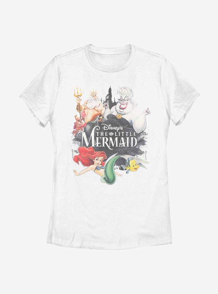 Disney The Little Mermaid Watercolor Womens T-Shirt