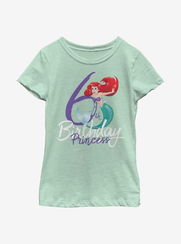 Disney The Little Mermaid Birthday Six Youth Girls T-Shirt