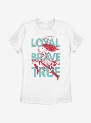 Disney Mulan Loyal, Brave, True Womens T-Shirt